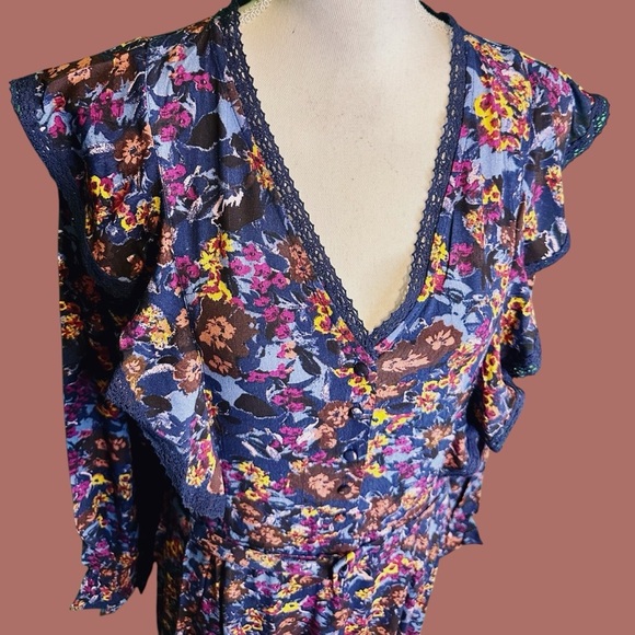 NWT Atelier Reve ‘Irlea’ Maxi Dress in “Medieval Navy Blue” Size 42 = U.S. XL - Picture 4 of 16